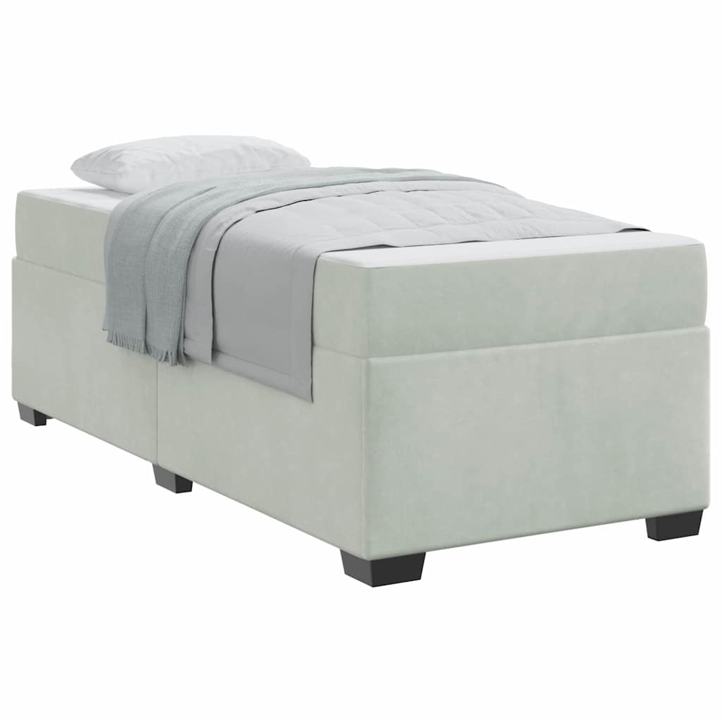 Bedframe met matras Anders Lichtgrijs 80 x 200 cm Fluweel