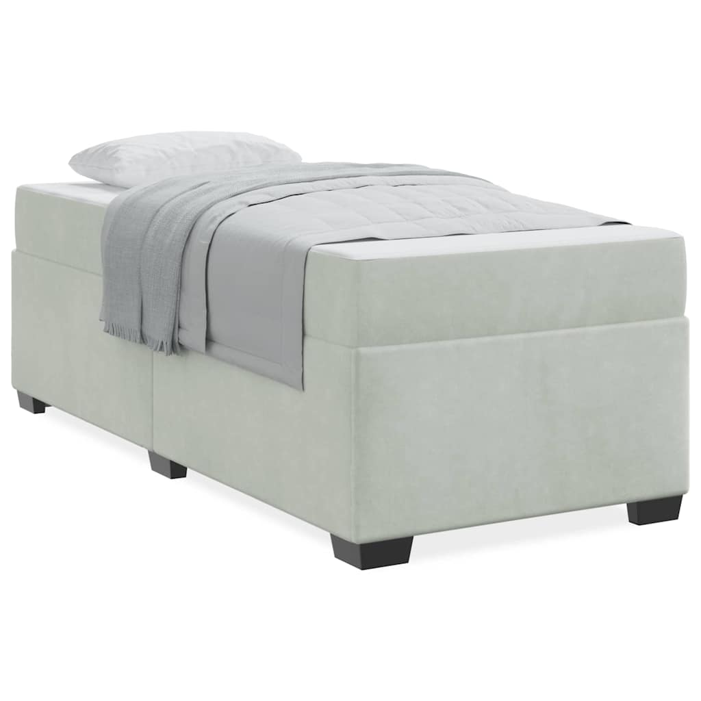 Bedframe met matras Anders Lichtgrijs 80 x 200 cm Fluweel