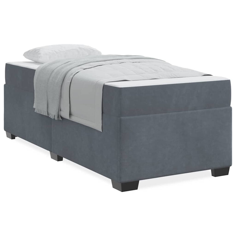 Bedframe met matras Anders Donkergrijs 80 x 200 cm Fluweel