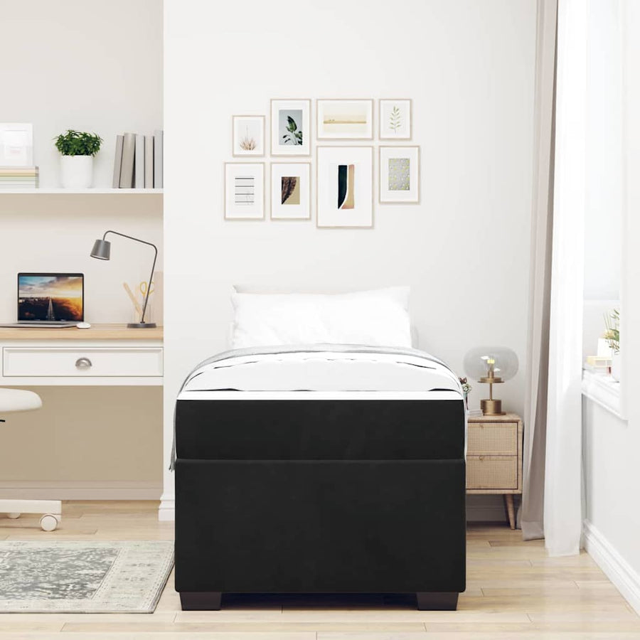 Bedframe met matras Anders Zwart 80 x 200 cm Fluweel