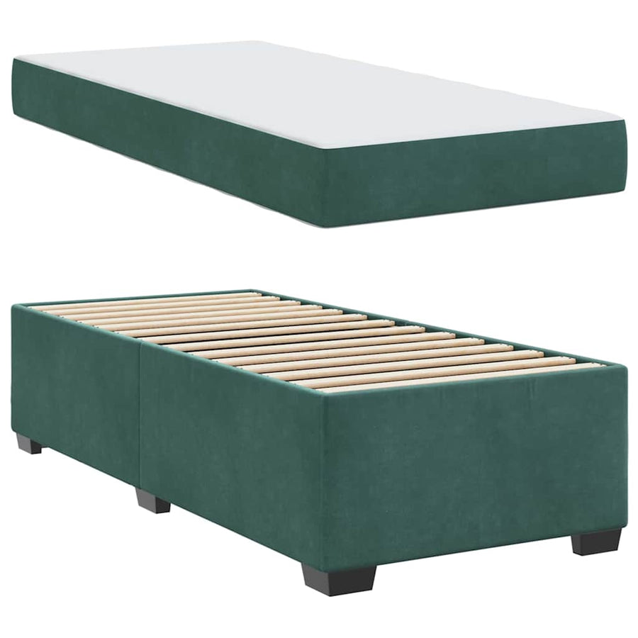 Bedframe met matras Anders Donkergroen 80 x 200 cm Fluweel