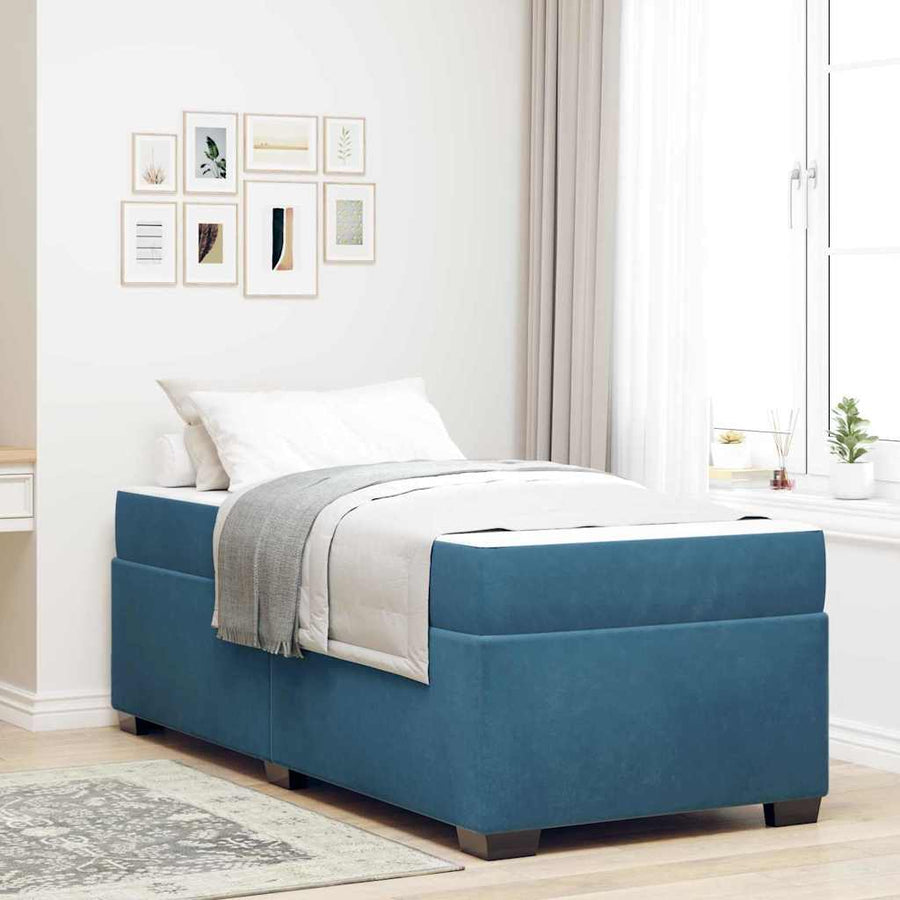 Bedframe met matras Anders Blauw 80 x 200 cm Fluweel