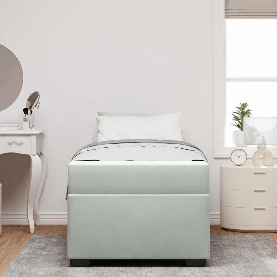 Bedframe met matras Anders Lichtgrijs 90 x 190 cm Fluweel