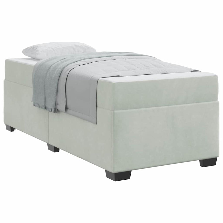 Bedframe met matras Anders Lichtgrijs 90 x 190 cm Fluweel