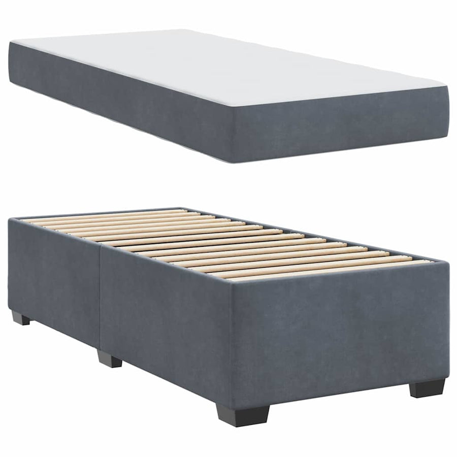Bedframe met matras Anders Donkergrijs 90 x 190 cm Fluweel