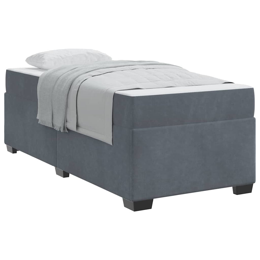 Bedframe met matras Anders Donkergrijs 90 x 190 cm Fluweel