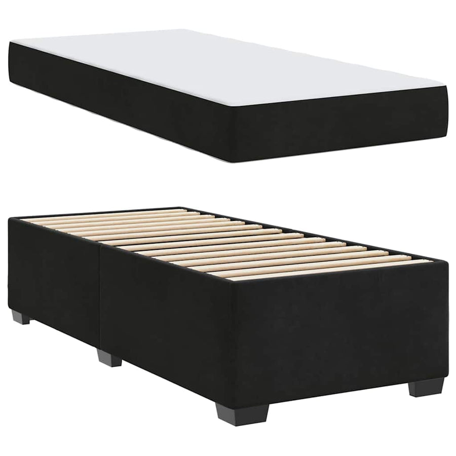 Bedframe met matras Anders Zwart 90 x 190 cm Fluweel
