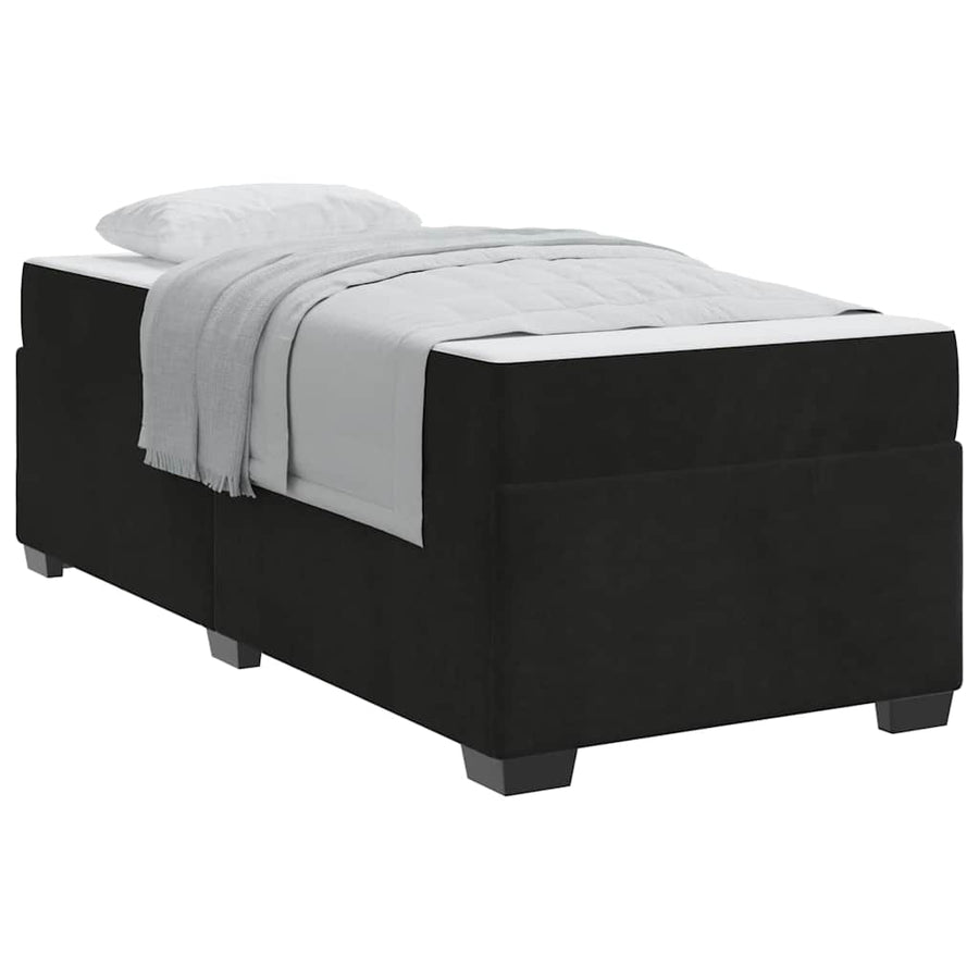 Bedframe met matras Anders Zwart 90 x 190 cm Fluweel