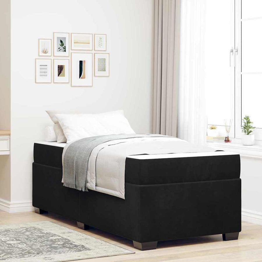 Bedframe met matras Anders Zwart 90 x 200 cm Fluweel