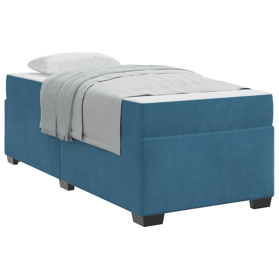 Bedframe met matras Anders Donkerblauw 90 x 200 cm Fluweel