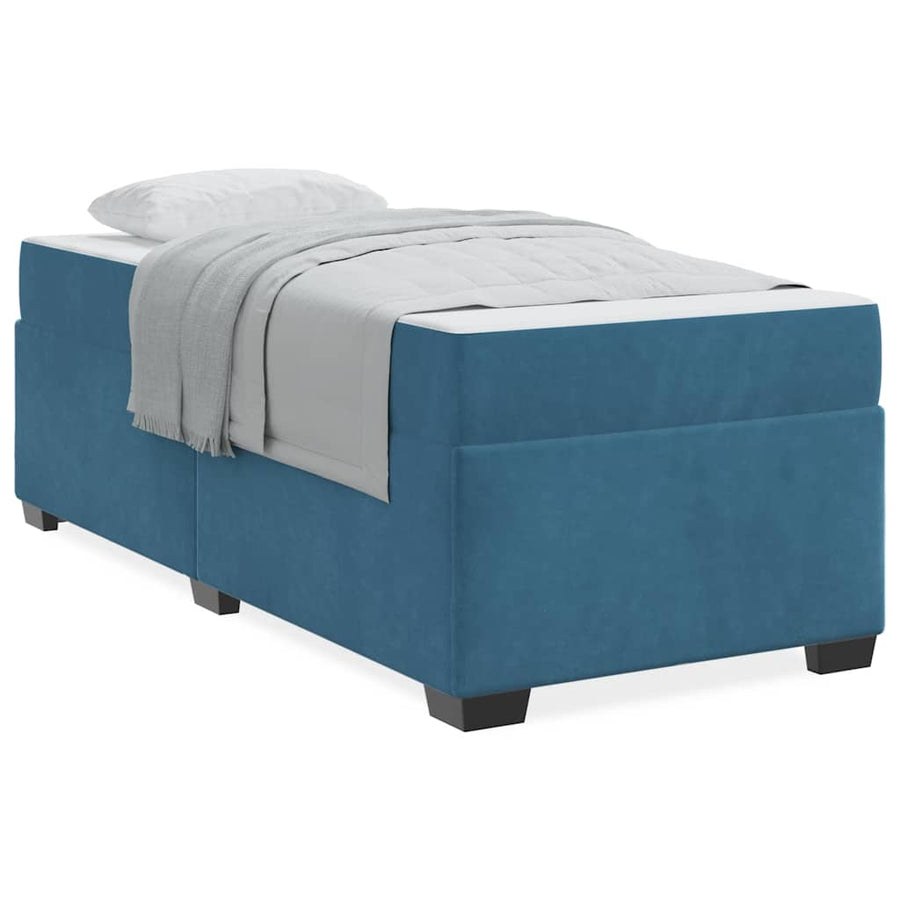 Bedframe met matras Anders Donkerblauw 90 x 200 cm Fluweel