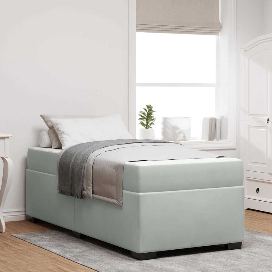Bedframe met matras Anders Lichtgrijs 100 x 200 cm Fluweel