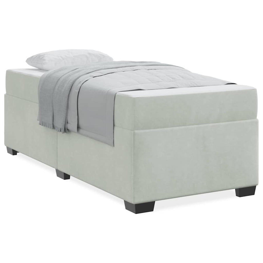 Bedframe met matras Anders Lichtgrijs 100 x 200 cm Fluweel