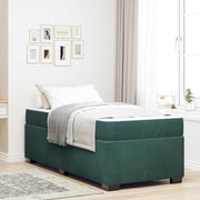Bedframe met matras 100x200 cm donkergroen stof