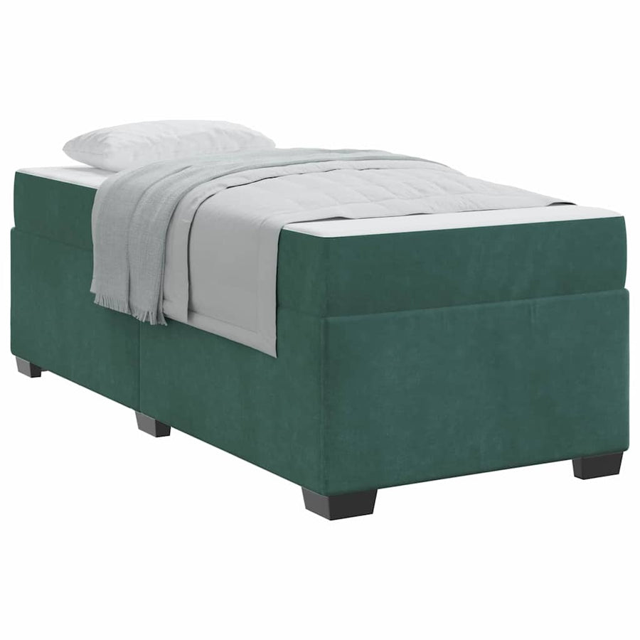 Bedframe met matras Anders Donkergroen 100 x 200 cm Fluweel