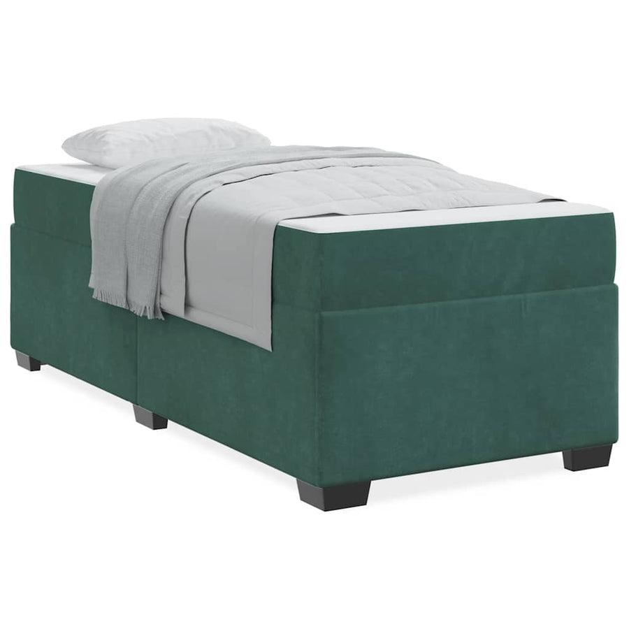 Bedframe met matras Anders Donkergroen 100 x 200 cm Fluweel