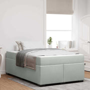 Bedframe met matras 120x190 cm lichtgrijs stof