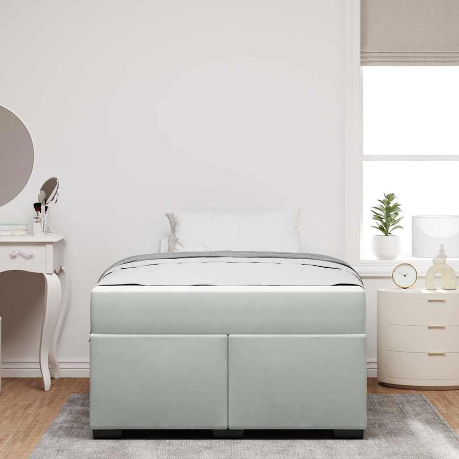 Bedframe met matras Anders Lichtgrijs 120 x 190 cm Fluweel