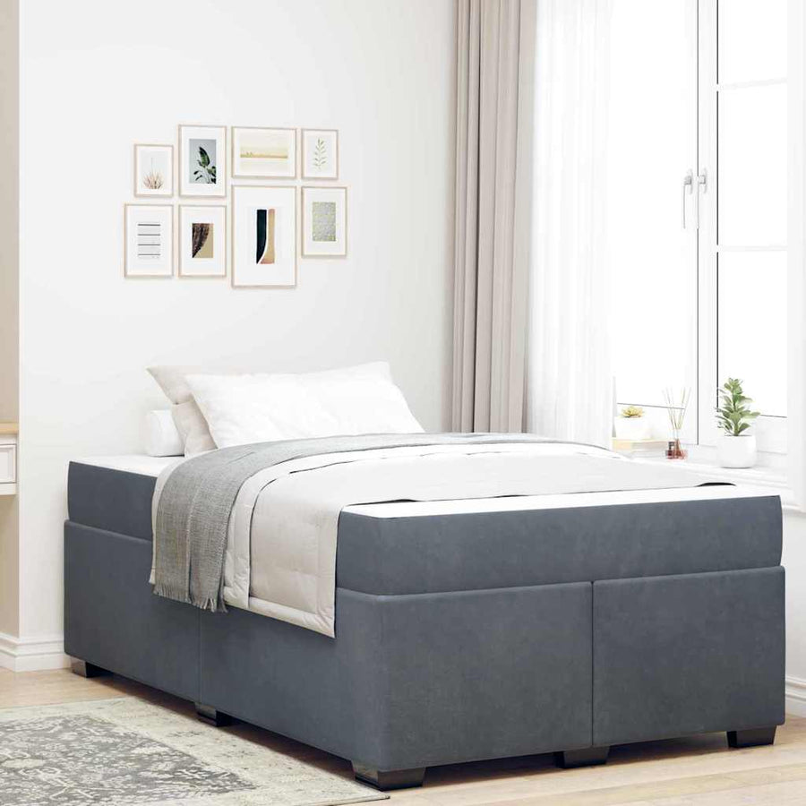 Bedframe met matras Anders Donkergrijs 120 x 190 cm Fluweel