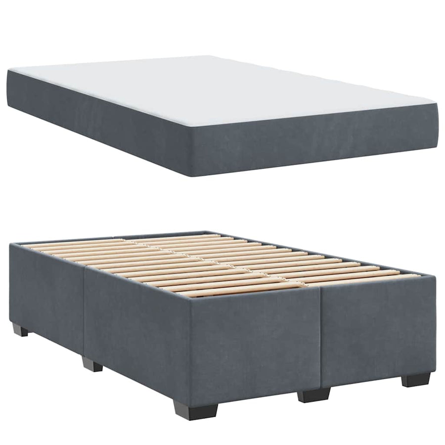 Bedframe met matras Anders Donkergrijs 120 x 190 cm Fluweel