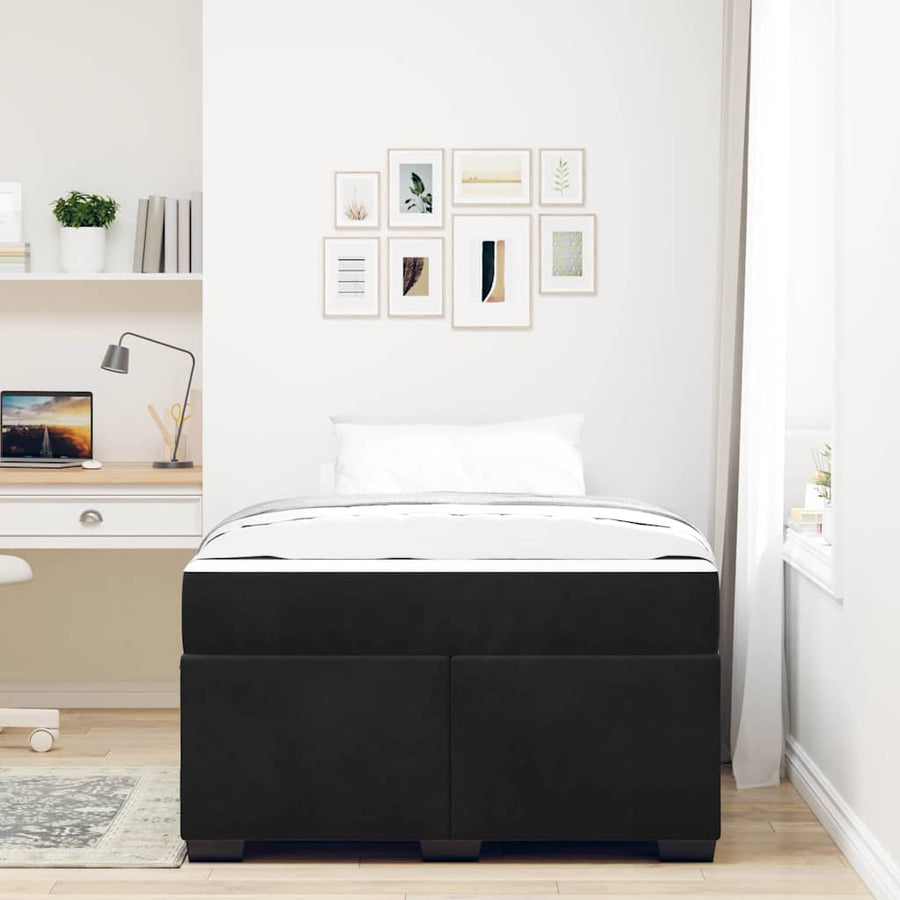 Bedframe met matras Anders Zwart 120 x 190 cm Fluweel