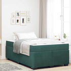 Bedframe met matras 120 x 190 cm donkergroen stof