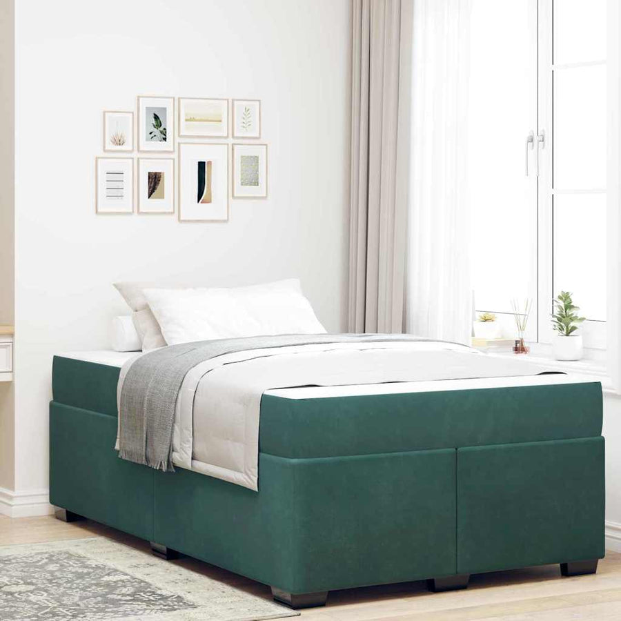Bedframe met matras Anders Donkergroen 120 x 190 cm Fluweel