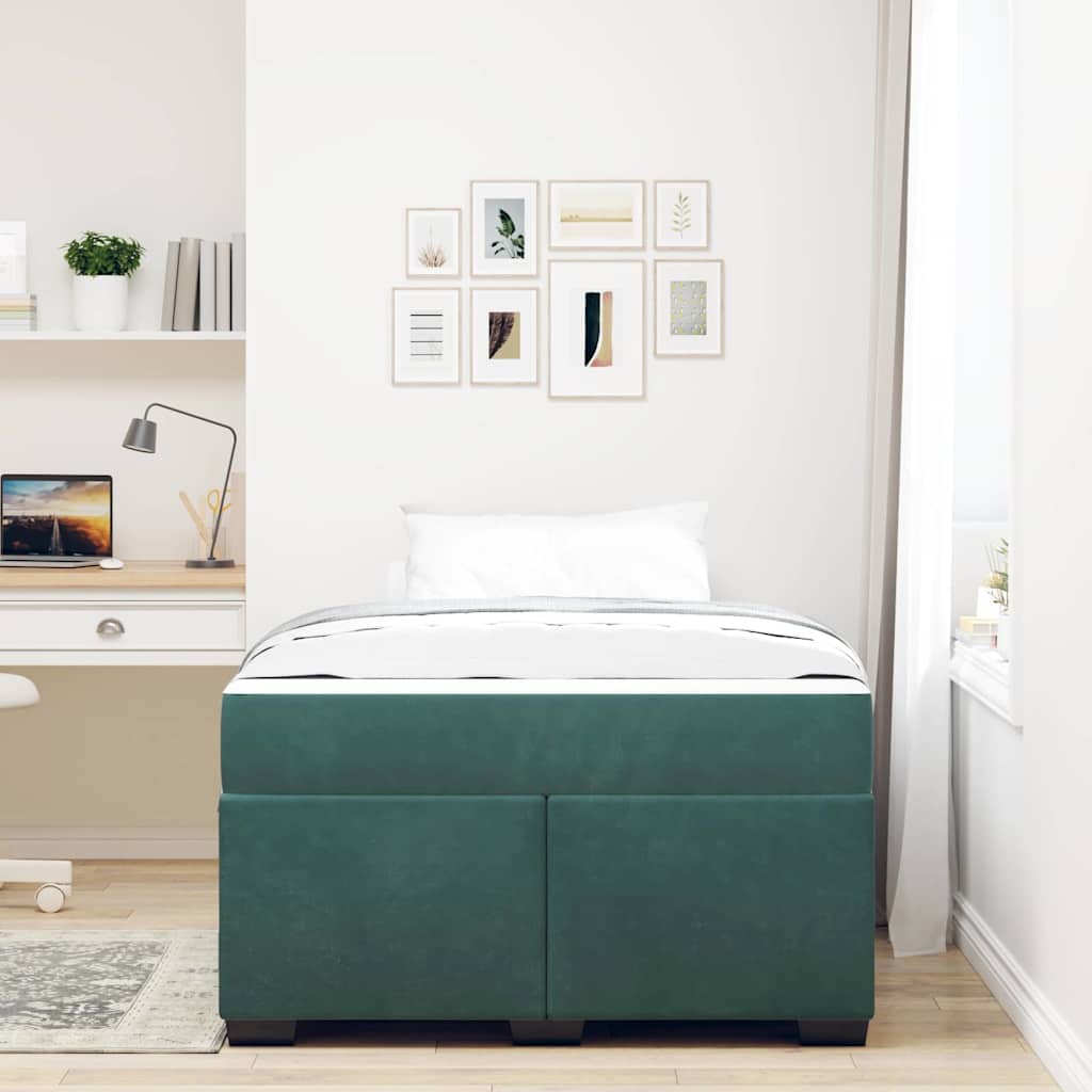 Bedframe met matras Anders Donkergroen 120 x 190 cm Fluweel