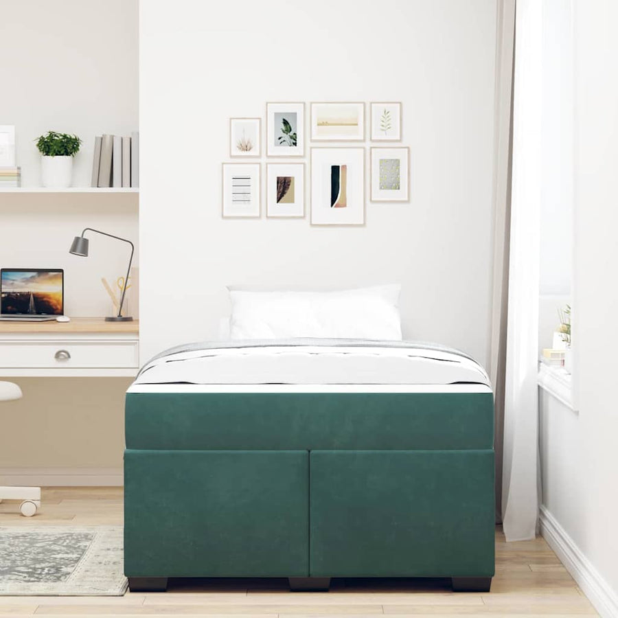 Bedframe met matras Anders Donkergroen 120 x 190 cm Fluweel