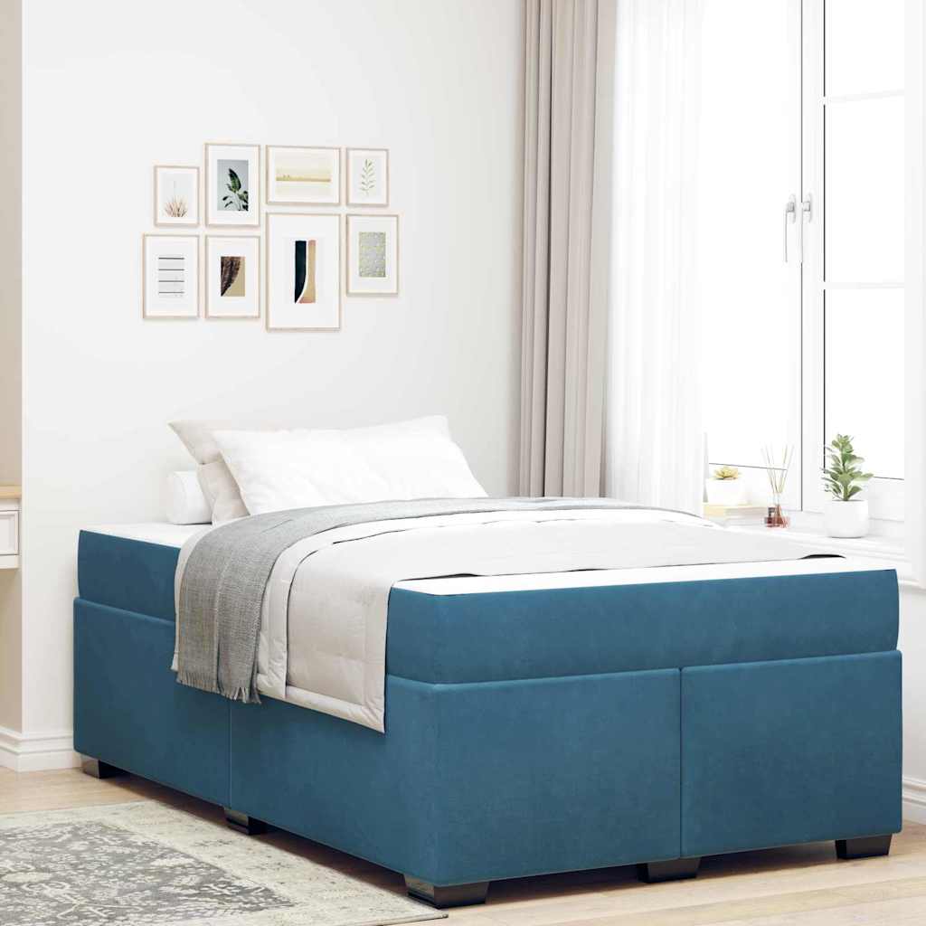 Bedframe met matras Anders Donkerblauw 120 x 190 cm Fluweel