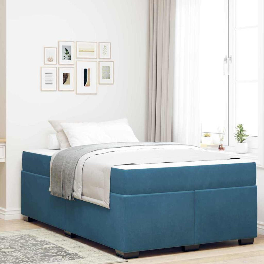 Bedframe met matras Anders Donkerblauw 120 x 190 cm Fluweel
