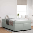 Bedframe met matras 120x200 cm lichtgrijs stof