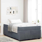 Bedframe met matras 120x200 cm donkergrijs stof