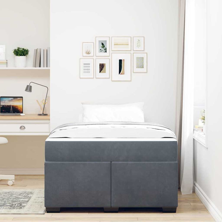 Bedframe met matras Anders Donkergrijs 120 x 200 cm Fluweel