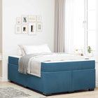 Bedframe met matras 120x200 cm donkerblauw stof
