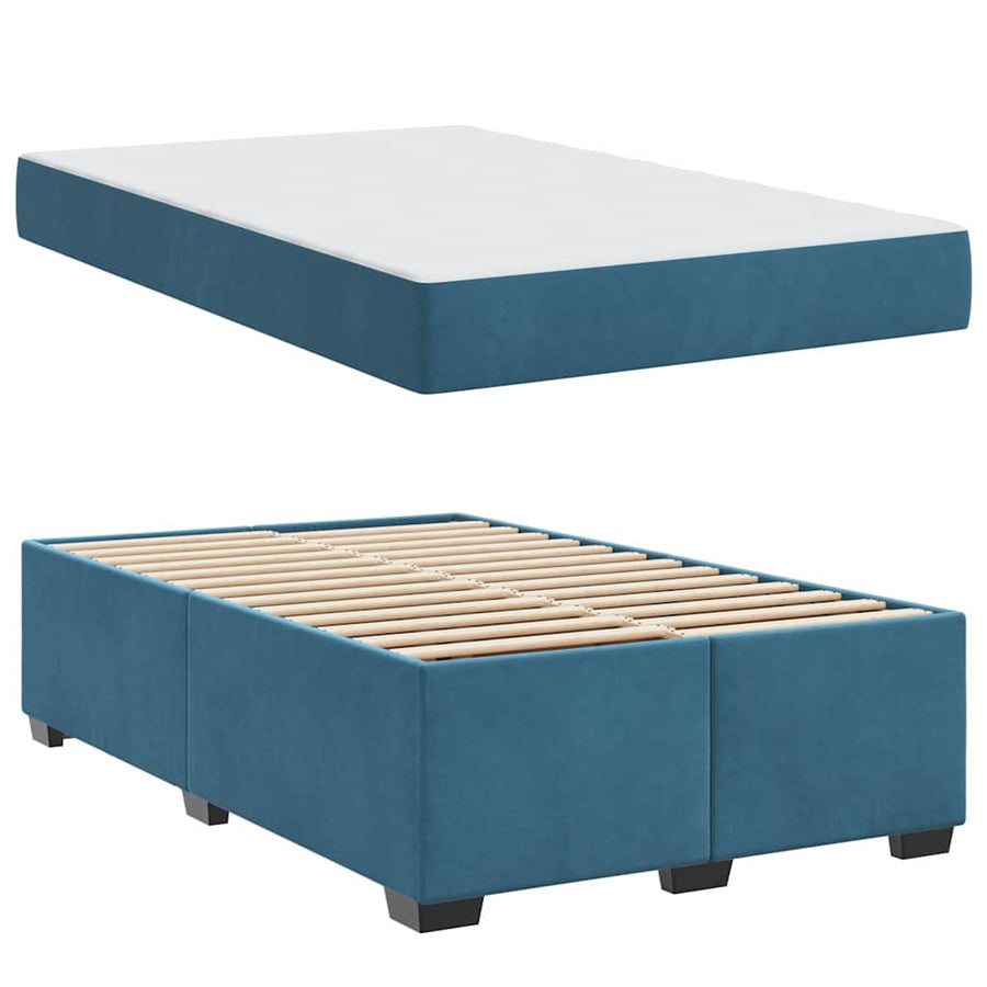 Bedframe met matras Anders Donkerblauw 120 x 200 cm Fluweel