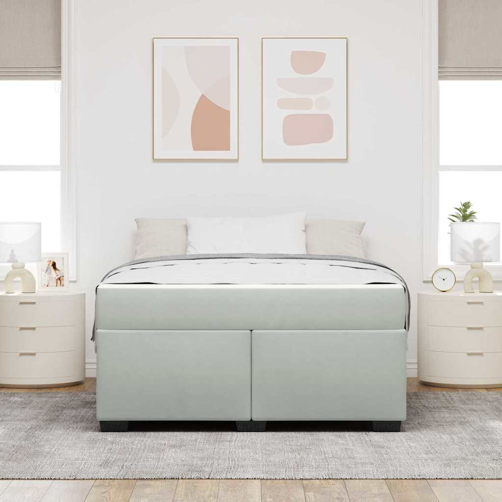 Bedframe met matras Anders Lichtgrijs 140 x 200 cm Fluweel