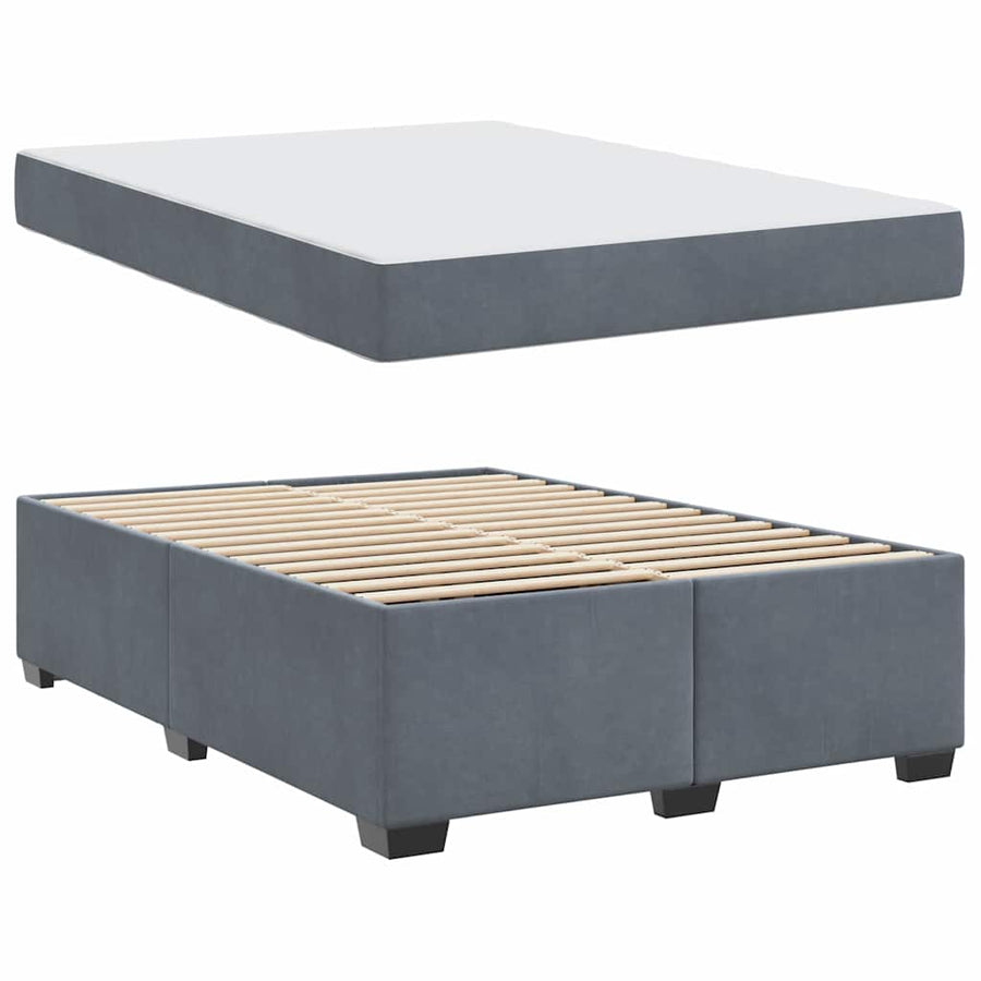 Bedframe met matras Anders Donkergrijs 140 x 200 cm Fluweel