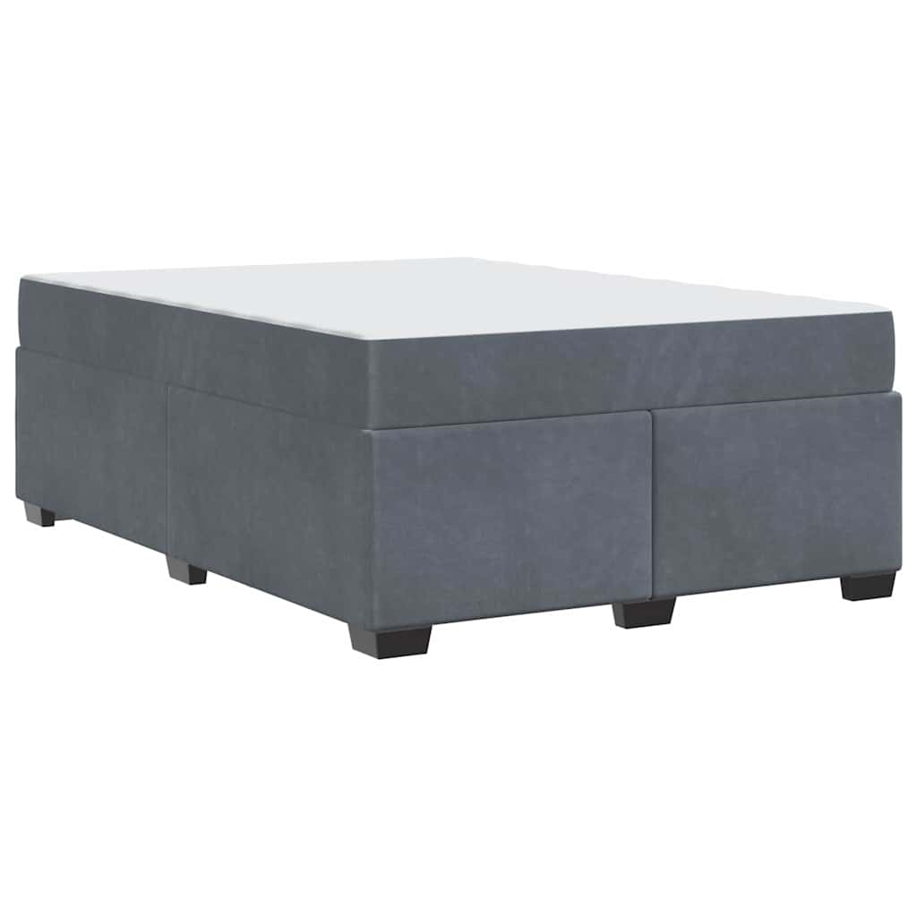 Bedframe met matras Anders Donkergrijs 140 x 200 cm Fluweel