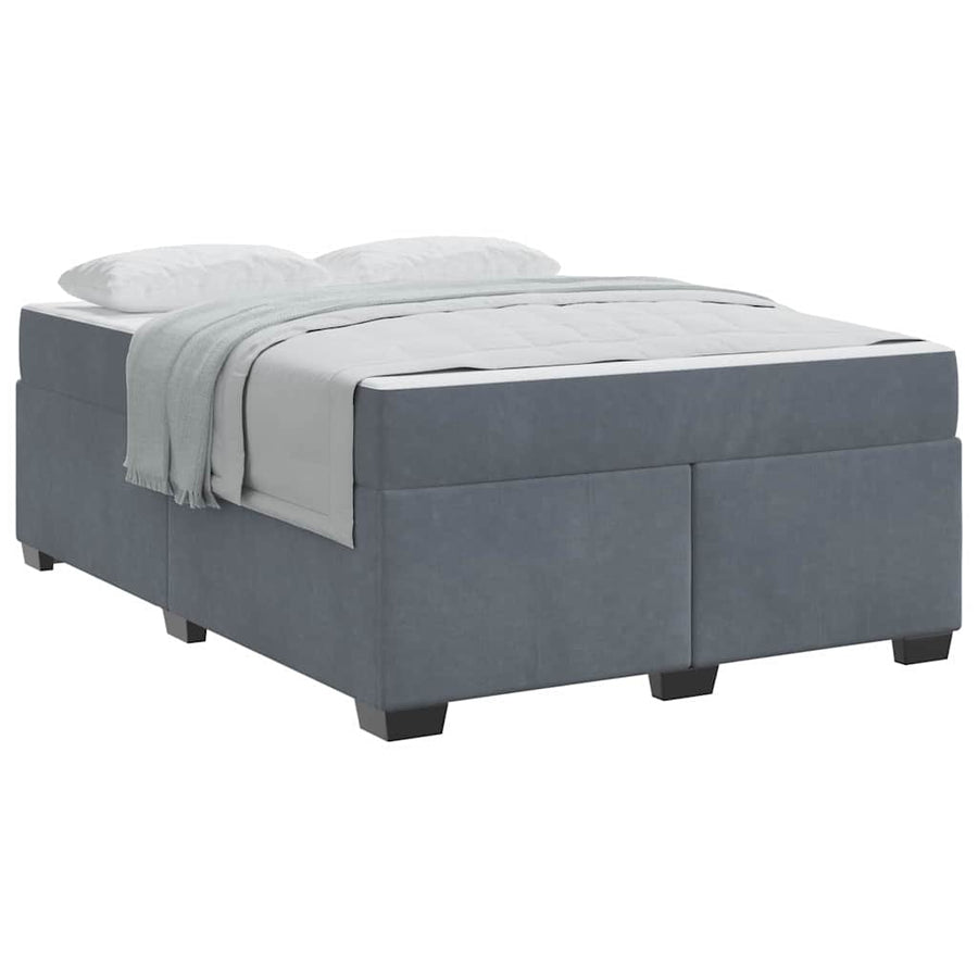 Bedframe met matras Anders Donkergrijs 140 x 200 cm Fluweel