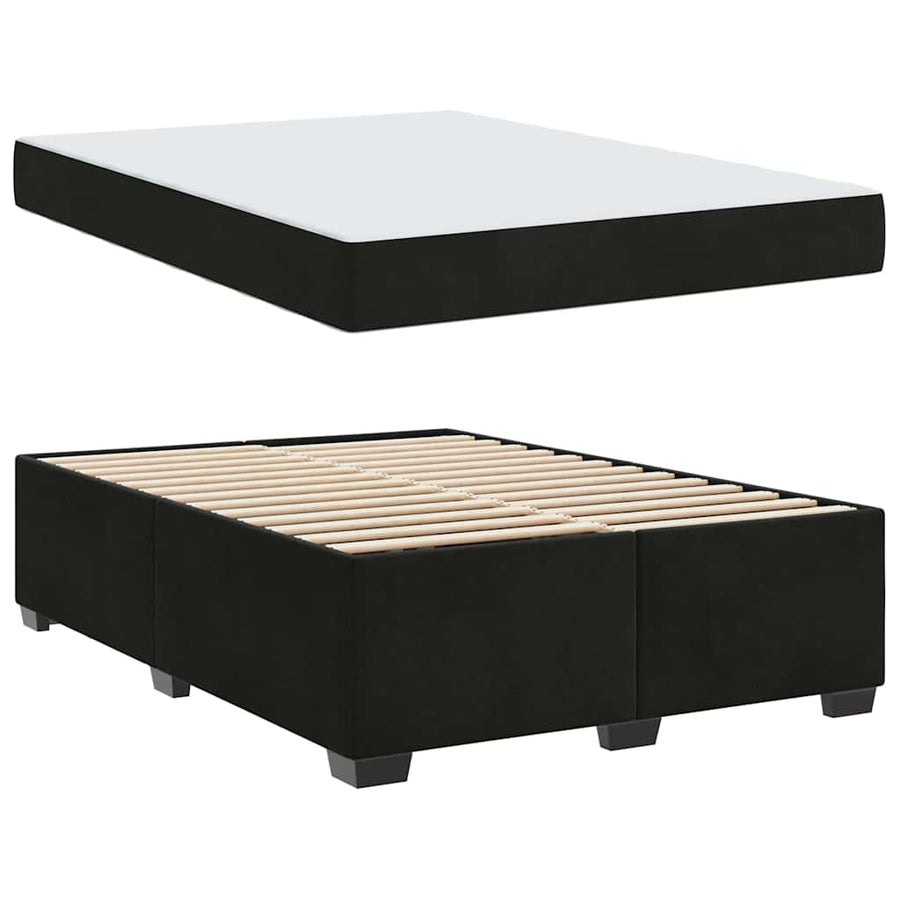 Bedframe met matras Anders Zwart 140 x 200 cm Fluweel