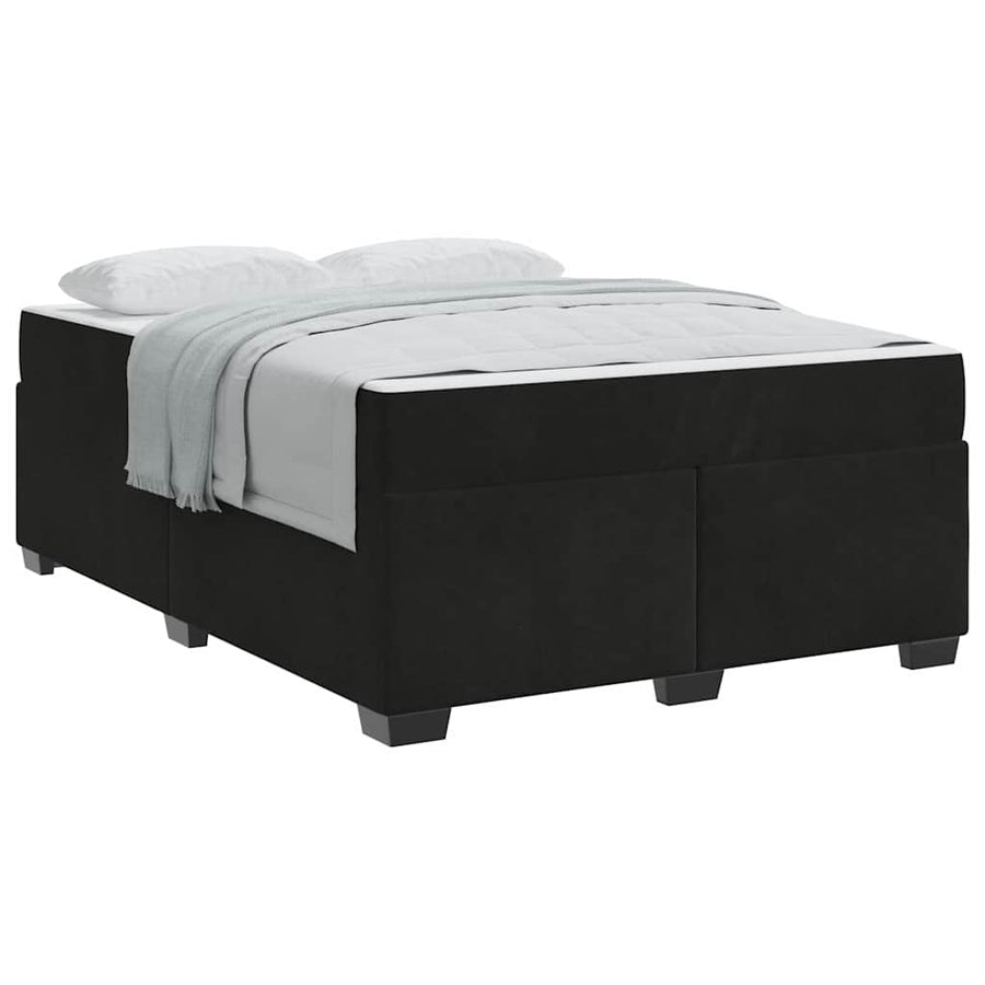 Bedframe met matras Anders Zwart 140 x 200 cm Fluweel