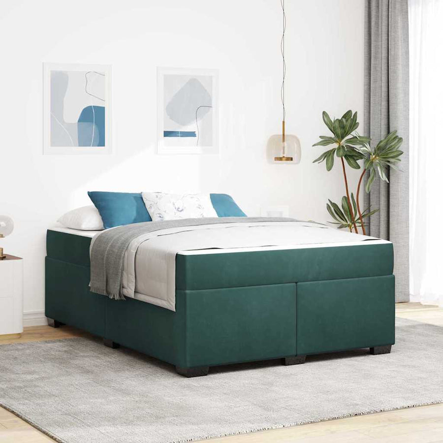Bedframe met matras Anders Donkergroen 140 x 200 cm Fluweel