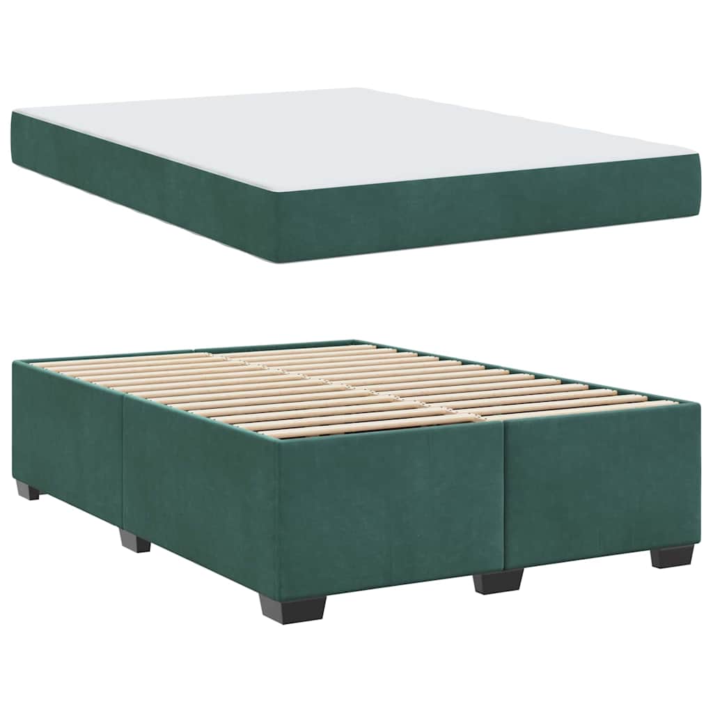 Bedframe met matras Anders Donkergroen 140 x 200 cm Fluweel