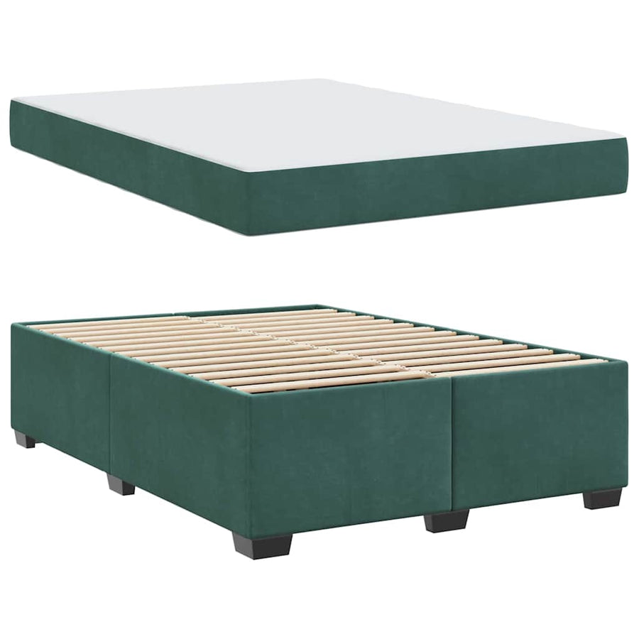 Bedframe met matras Anders Donkergroen 140 x 200 cm Fluweel