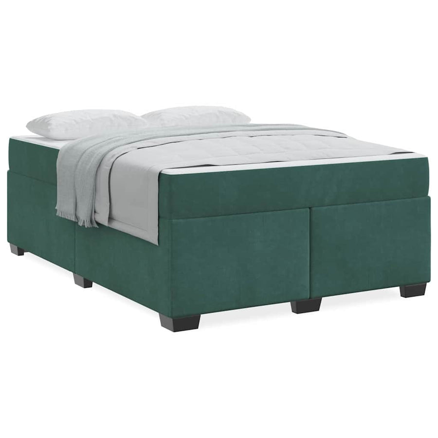 Bedframe met matras Anders Donkergroen 140 x 200 cm Fluweel