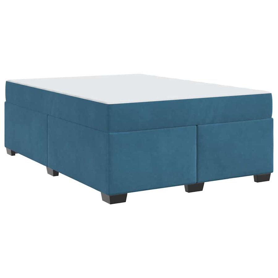 Bedframe met matras Anders Donkerblauw 140 x 200 cm Fluweel