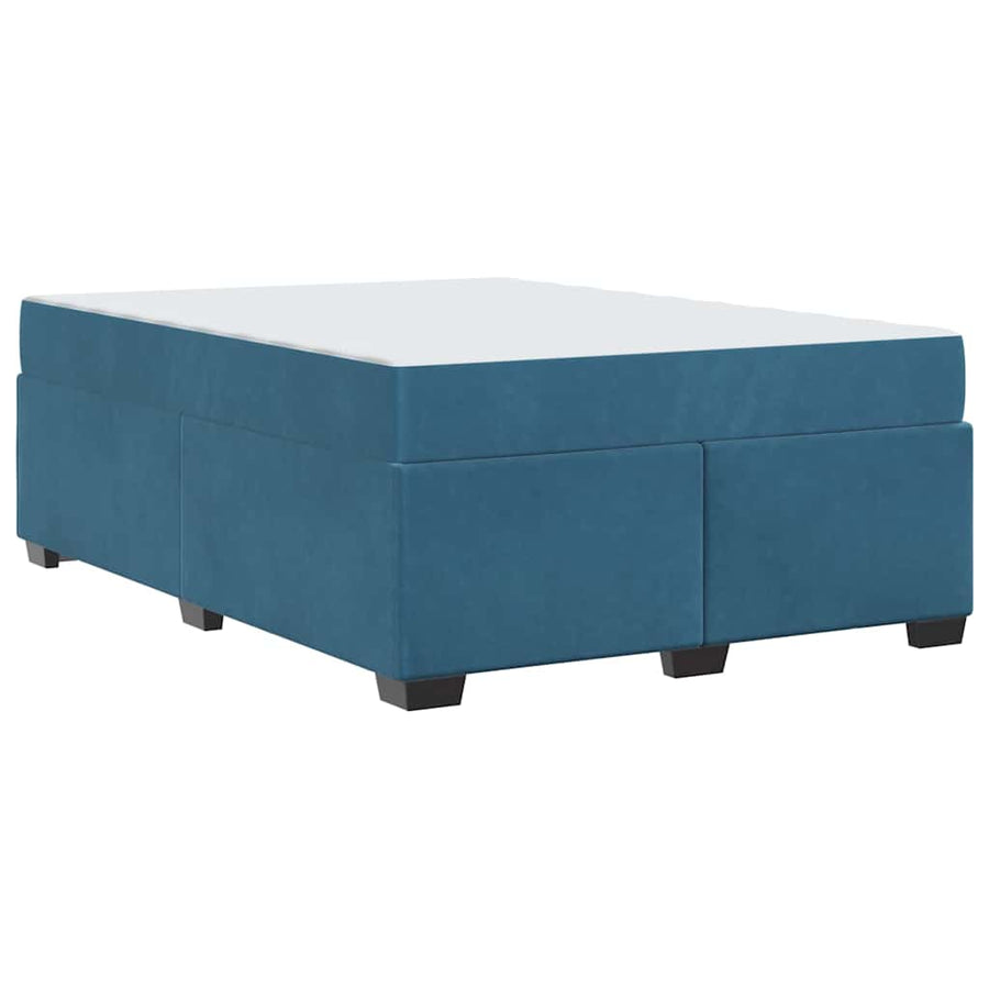 Bedframe met matras Anders Donkerblauw 140 x 200 cm Fluweel