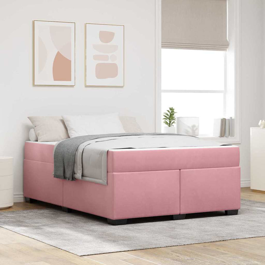 Bedframe met matras Anders Roze 140 x 200 cm Fluweel