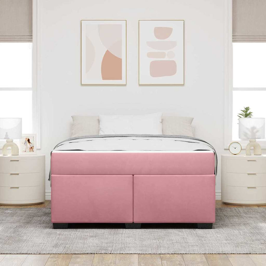 Bedframe met matras Anders Roze 140 x 200 cm Fluweel